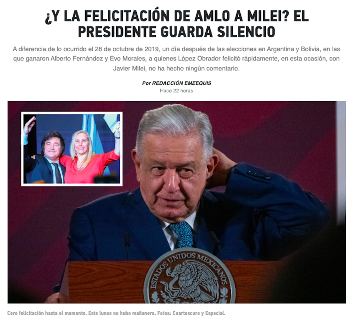 Fue un autogol”. AMLO por fin habla del triunfo de Javier Milei